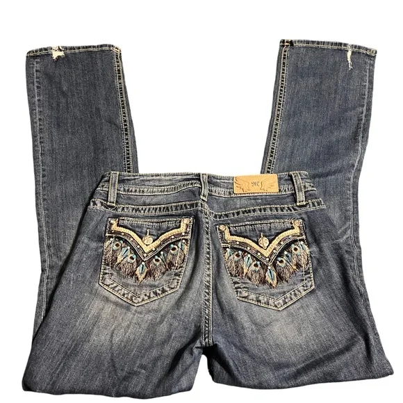 Miss me blue feather embroider jeans - Picture 2 of 5